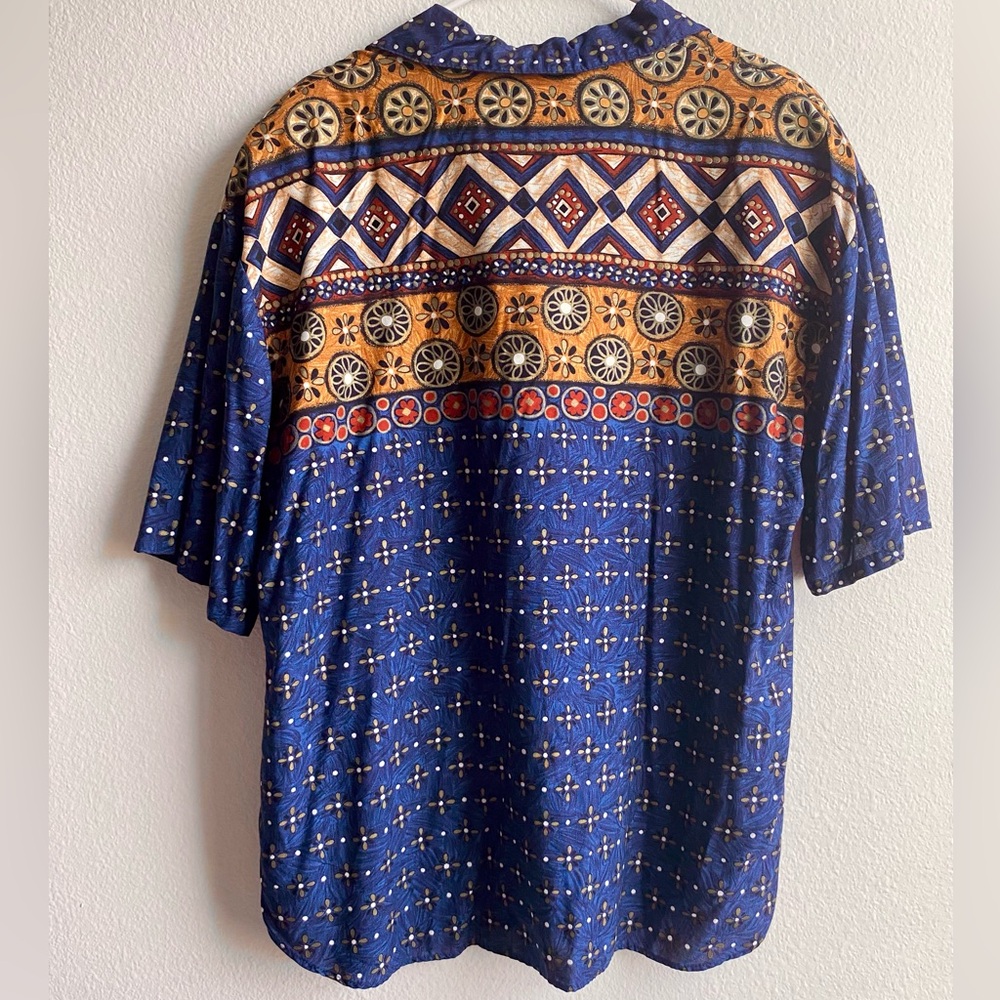 Blue Patterned Button-up Shirt - Picture 2 of 4